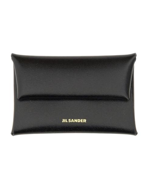 Jil Sander PORTAMONETE A BUSTA IN PELLE CON LOGO IN RILIEVO