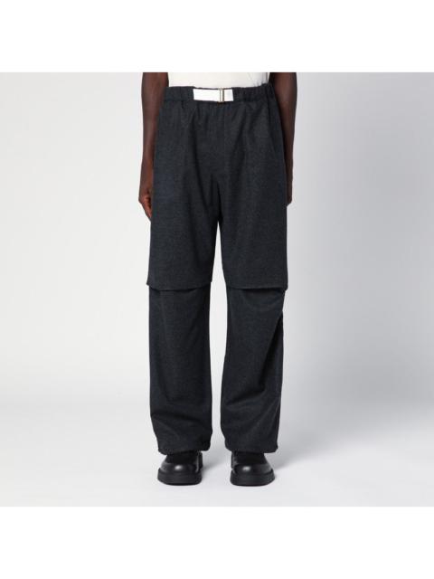 DARKPARK Dark grey track pants in wool