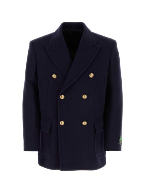 Navy Blue Wool Coat