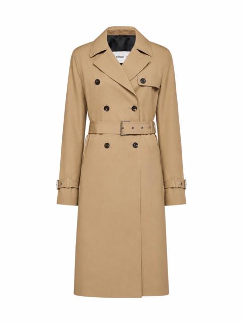 FENDI Fendi Women Rope Cotton Gabardine Belted Midi Trench Coat