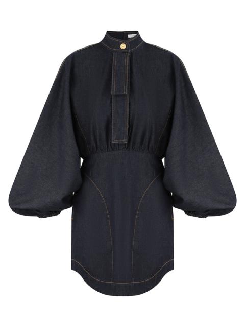 Zimmermann DENIM GATHERED MINI DRESS