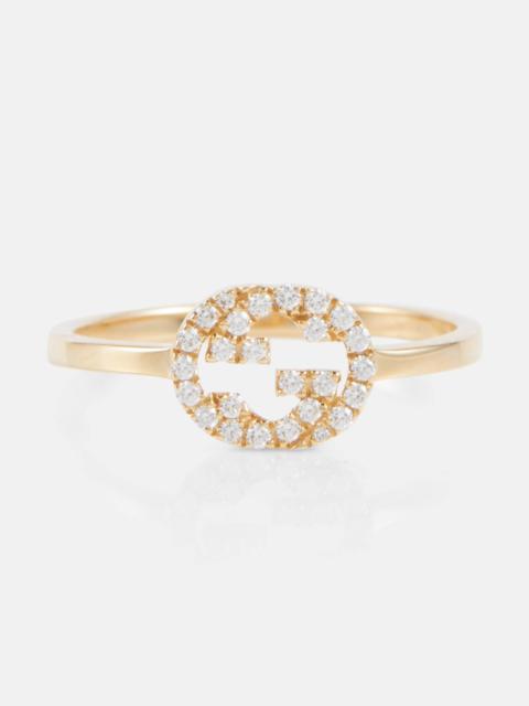 GUCCI Interlocking G 18kt gold ring with diamonds
