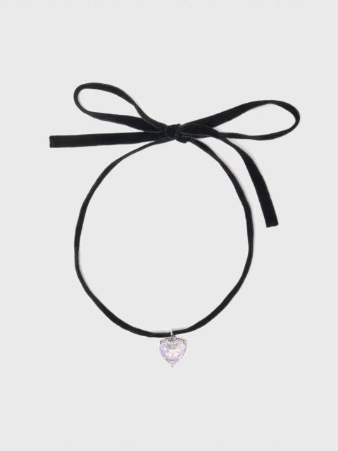 maje Heart necklace with velvet cord