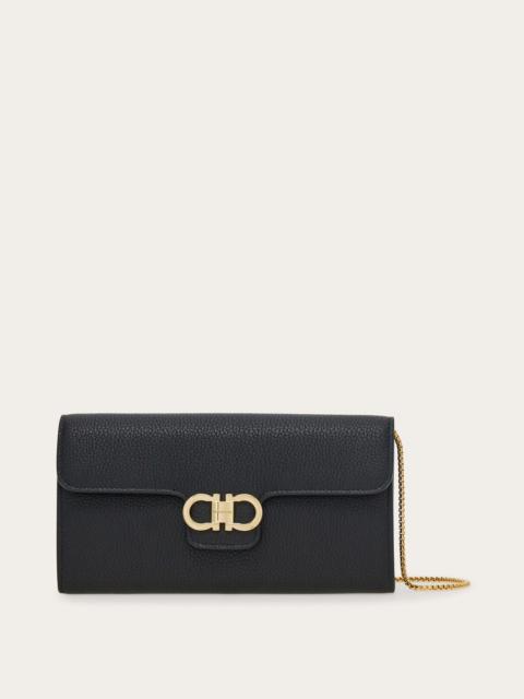 FERRAGAMO Gancini wallet with shoulder strap