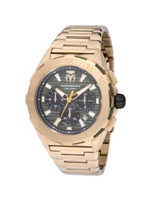 Other Designers TechnoMarine Seven Seas GMT Chronograph Olive Green and Black Dial Men's Watch TM-725031