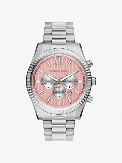 MICHAEL KORS Oversized Lexington Silver-Tone Watch