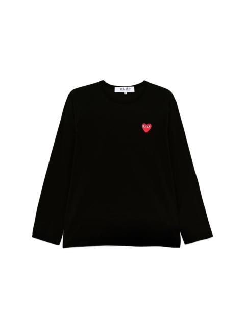 Comme des Garçons PLAY UNISEX LONG SLEEVE TEE RED HEART - BLACK
