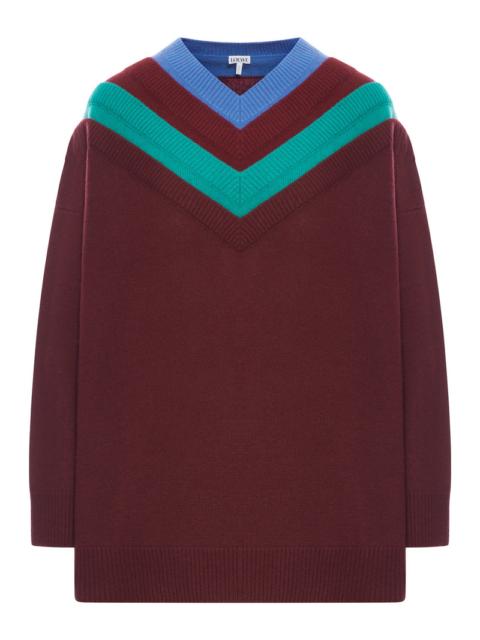 Loewe Loewe Women Wool Sweater With Layered Construction