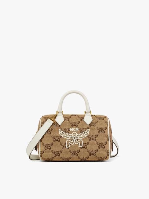 MCM Ella Boston Bag in Lauretos Raffia Jacquard