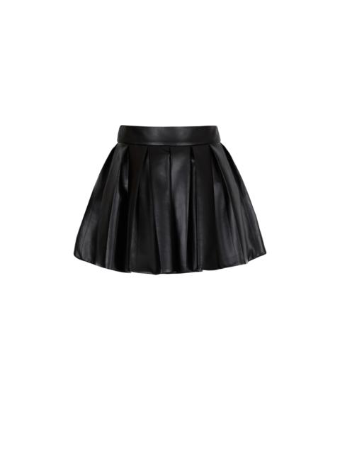 Balmain Short pleated faux leather skirt