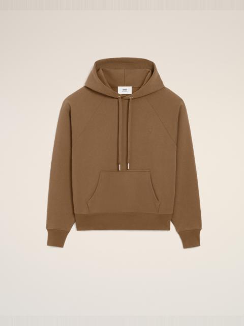 AMI Paris BROWN COTTON AMI DE COEUR HOODIE