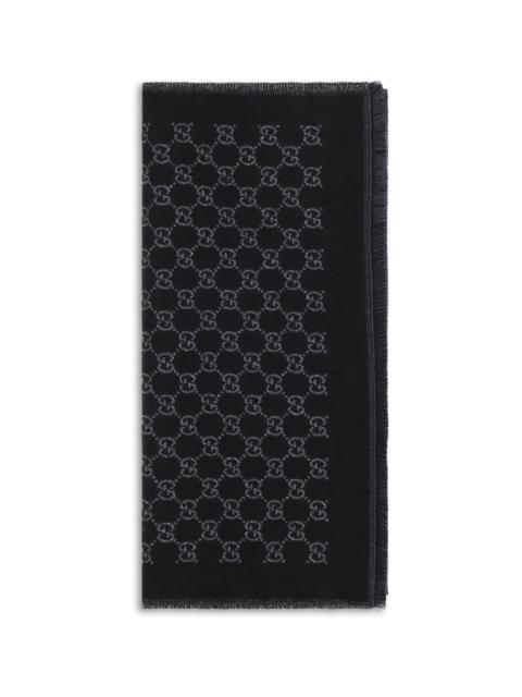 GUCCI Gucci Miss Stenny GG Monogram Wool Scarf Black/Light Grey