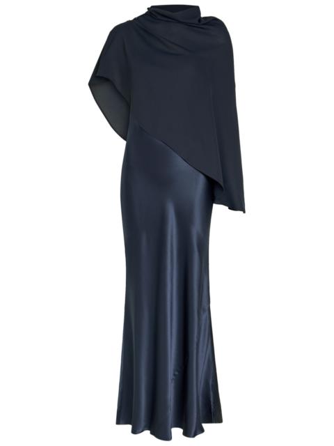 Reformation Reformation Lilibeth Cape-effect Silk Midi Dress
