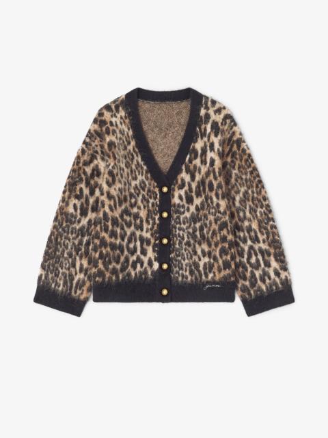 GANNI LEOPARD CARDIGAN