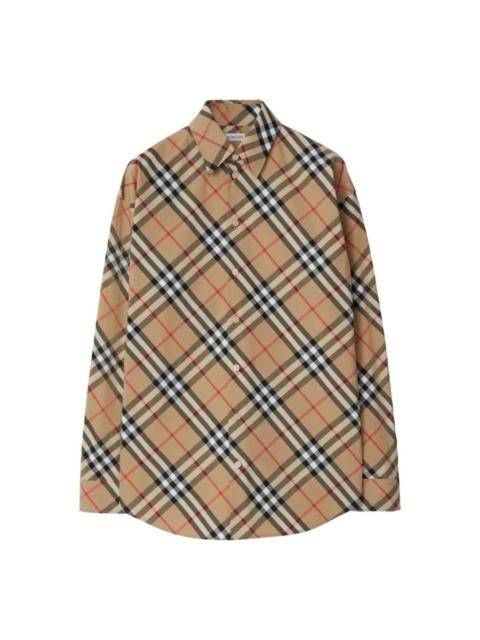 Burberry Burberry Check Cotton Poplin Long-Sleeved Shirt, Brand Size 6 ( US Size 4 )