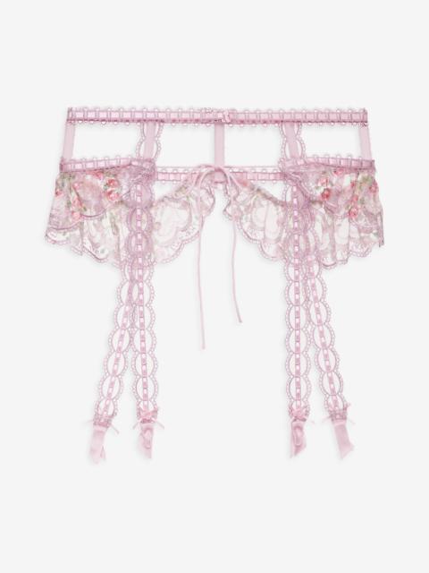 For Love & Lemons Ily Embroidered Garter Belt