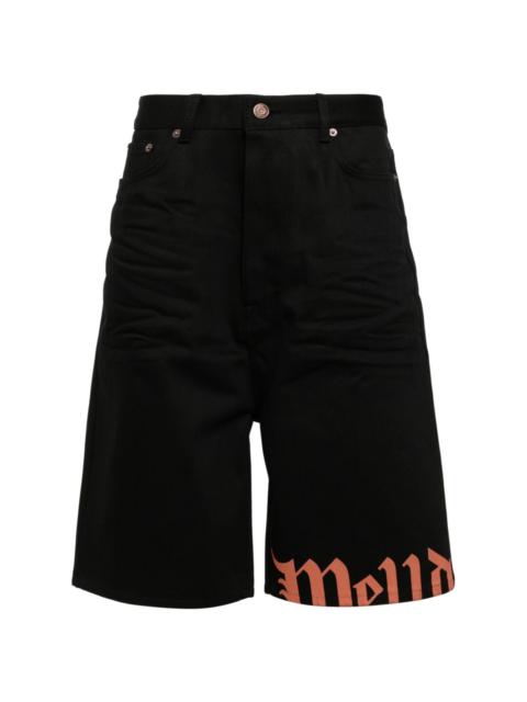 We11done logo-print bermuda shorts