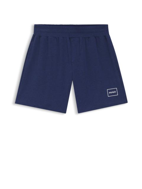 HUGO STRAIGHT-LEG SHORTS IN STRETCH COTTON WITH LOGO PRINT