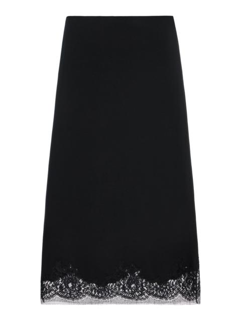 The Row Mea Lace-Trimmed Silk Midi Skirt black
