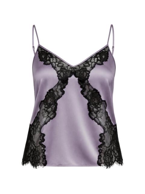 Fleur du Mal Juliette Silk-Lace Cami purple
