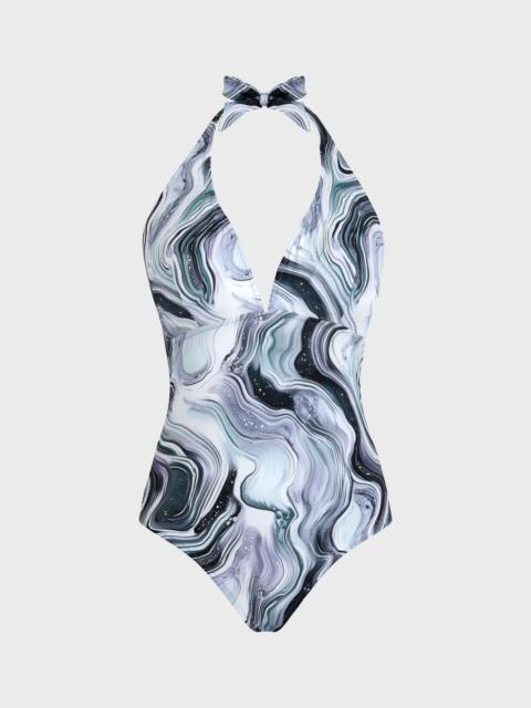 Vilebrequin WOMEN HALTER ONE-PIECE SWIMSUIT MARBLE