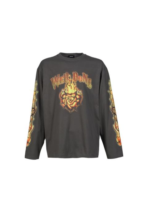 We11done FLAME-GRAPHIC T-SHIRT