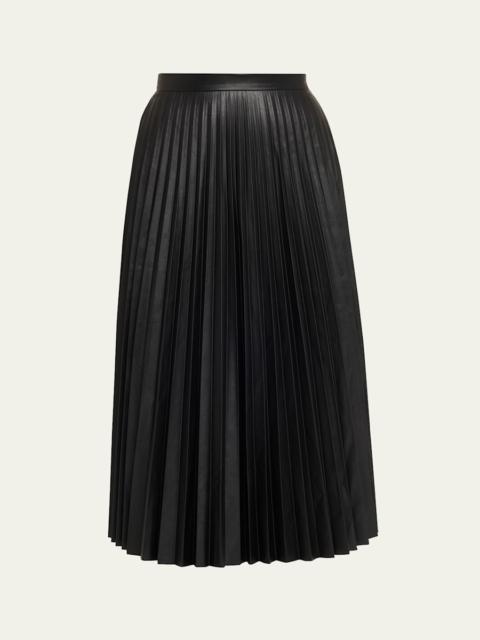 MM6 Maison Margiela Pleated Vegan Leather Midi Skirt