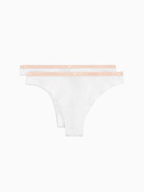 EMPORIO ARMANI Two-pack of ASV Essential organic-cotton logo briefs