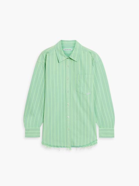 alexanderwang.t Frayed striped cotton shirt