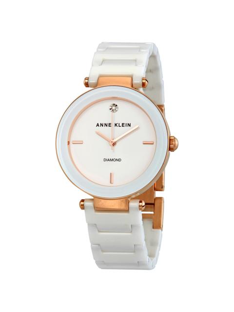 Other Designers Open Box - Anne Klein White Dial White Ceramic Ladies Watch 1018RGWT
