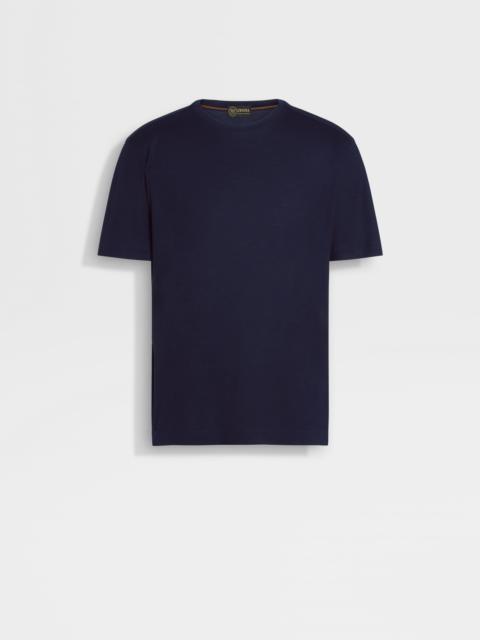 ZEGNA NAVY BLUE VELLUS AUREUM T-SHIRT