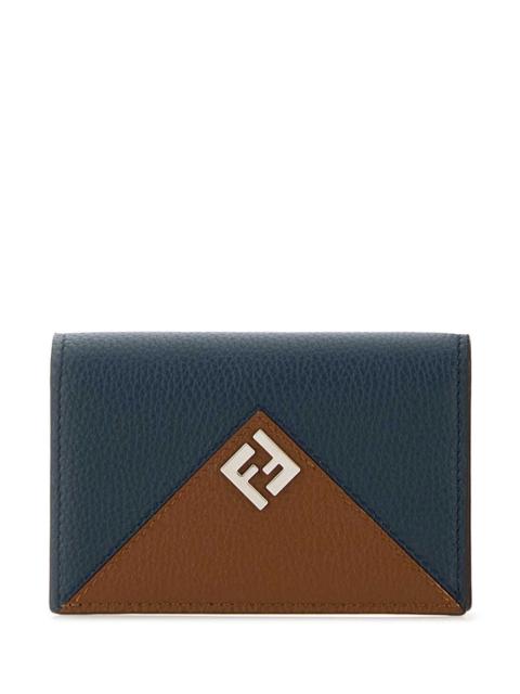 FENDI Fendi Men Navy Blue Leather Card Holder