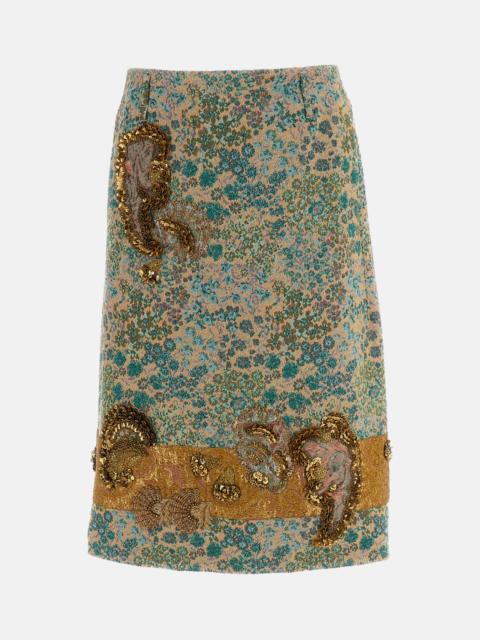 Dries Van Noten Dries Van Noten Women Floral Jacquard Midi Pencil Skirt