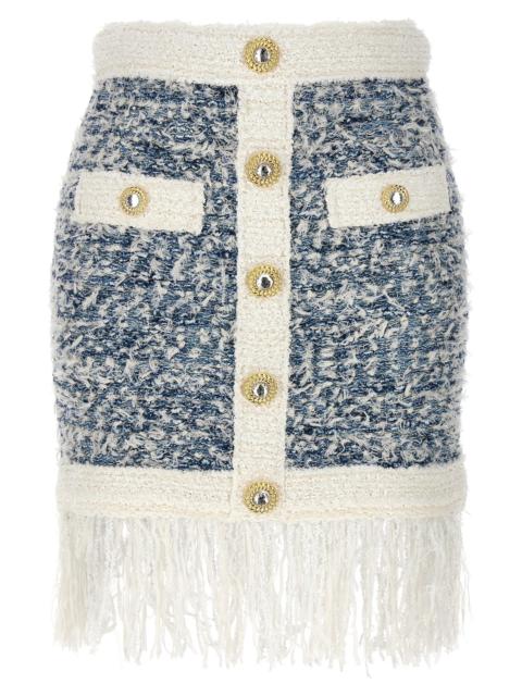 Balmain Balmain Women Fringed Tweed Skirt