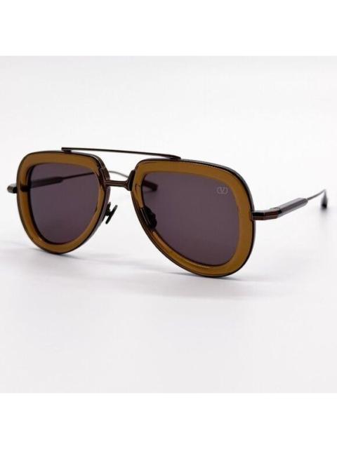 Valentino NEW VALENTINO SUNGLASSES VLS-129D BROWN MEN AVIATOR EYEWEAR