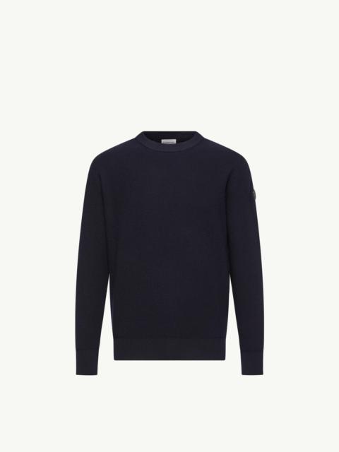 Moncler Leather Logo Wool Sweater