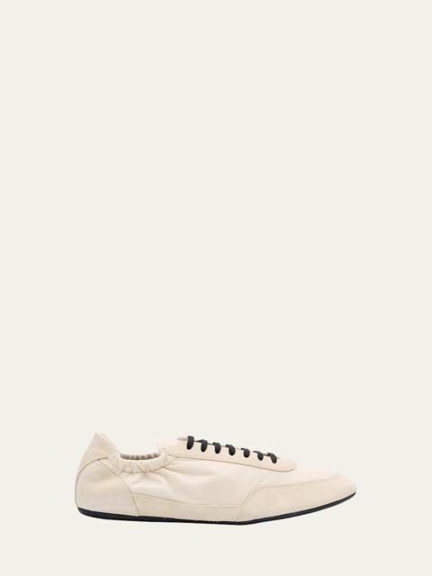 Prada Men's Collapse Nylon and Suede Low-Top Sneakers