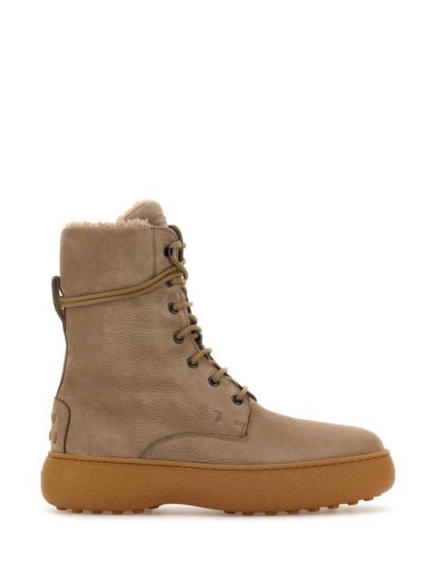 Tod's Women Dove Grey Leather Ankle Boots