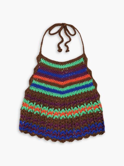 Other Designers Malen cropped crocheted Pima cotton halterneck top