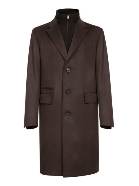 ZEGNA Brown Oasi Cashmere overcoat with bib
