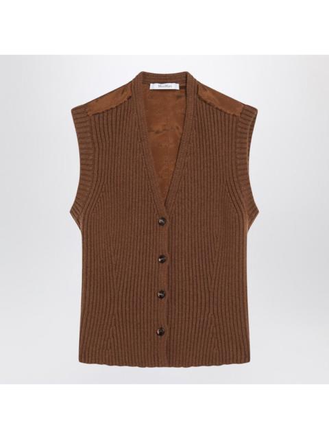Max Mara Max Mara Brown Wool-Cashmere Gilet Women