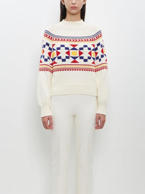 HIGH SPORT Cotton Lara Fairisle Crewneck