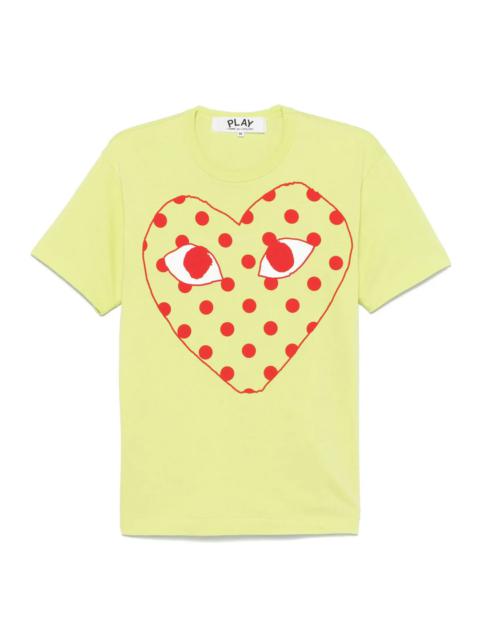 Comme des Garçons PLAY Neon Polka Dot Heart Tee Unisex