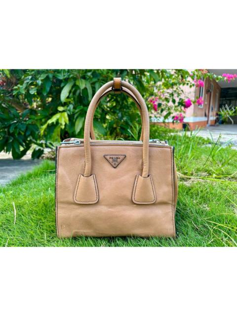 Prada Authentic Prada Glace Twin Pocket Double Handle Cammello