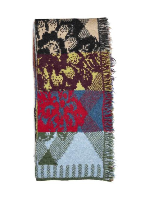 Dries Van Noten Dries Van Noten Men Patchwork-Effect Jacquard Alpaca-Blend Scarf