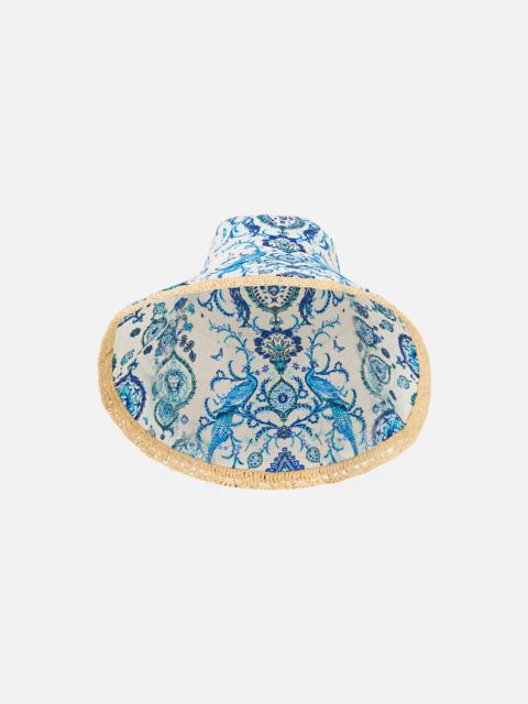 CAMILLA WIDE BRIM BUCKET HAT WITH TRIM