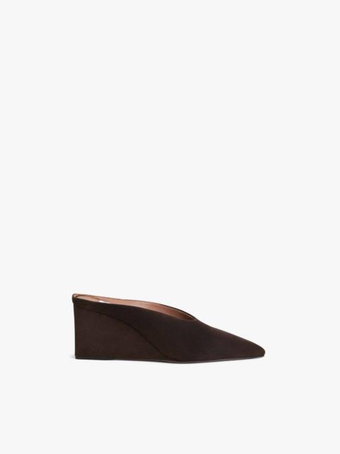 Alaïa CUBE WEDGE MULES IN SUEDE GOATSKIN