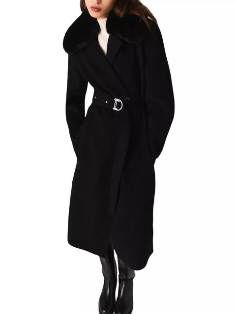 maje Double Faced Coat with Removable Collar