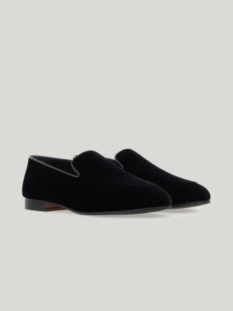 Canali DOUBLE BLACK VELVET SLIP-ONS