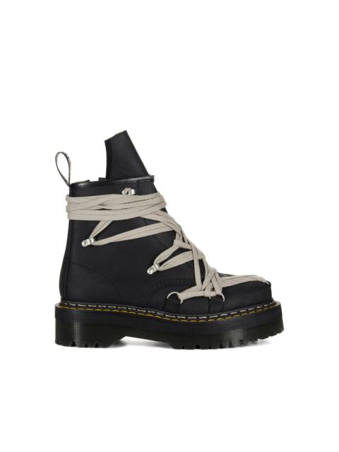 Rick Owens DRKSHDW THE MEGALACE 1460 – BLACK LEATHER QUAD BOOT